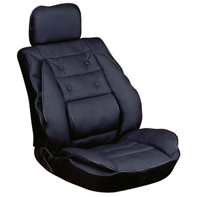 Carpoint Coussin d'assise avec support lombaire Noir