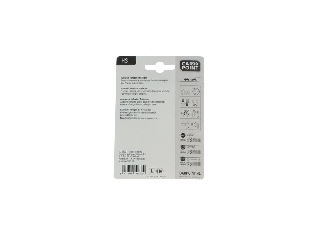 Carpoint Premium Lampe de Voiture H3 12V 55W