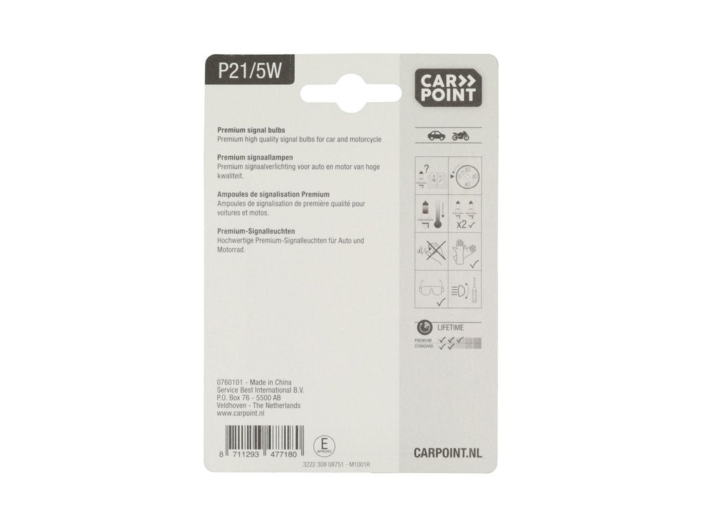 Carpoint Premium Lampes de Voiture P21/5W