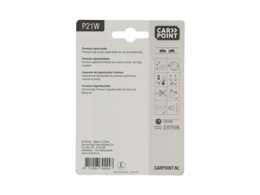 Carpoint Premium Lampes de Voiture 12V P21W 2 Pièces