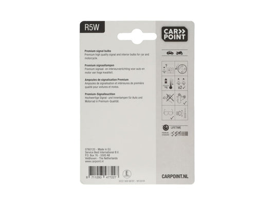 Carpoint Premium Lampes de Voiture 12V R5W 2 Pièces