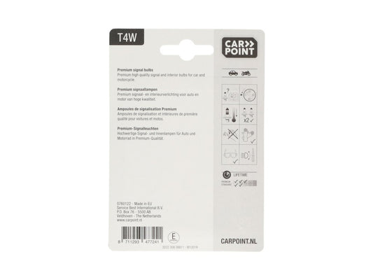 Carpoint Premium Lampes de Voiture 12V T4W 2 Pièces