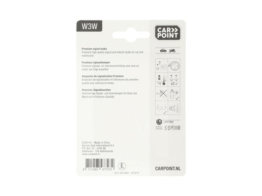 Carpoint Premium Lampes de Voiture 12V W3W 2 Pièces
