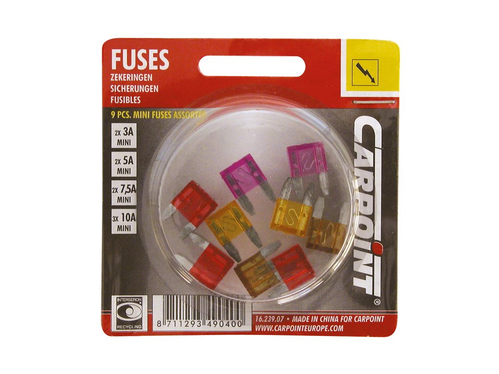 Carpoint Mini fusibles assortis 3-10A 9 pièces