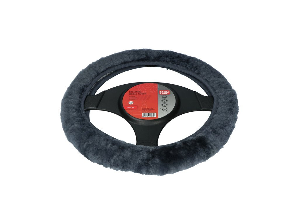Carpoint Couvre-volant peau de mouton anthracite