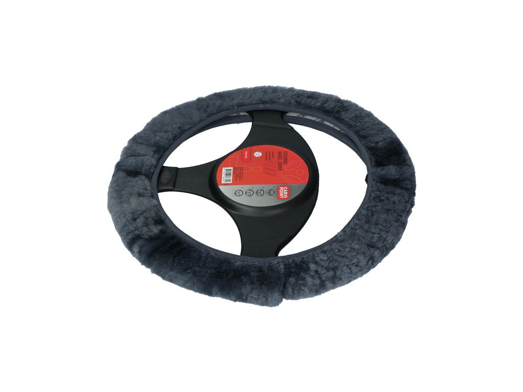 Carpoint Couvre-volant peau de mouton anthracite