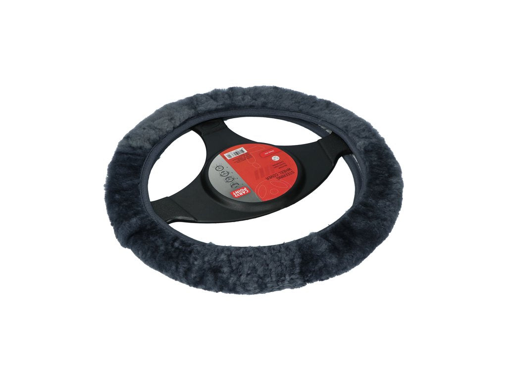 Carpoint Couvre-volant peau de mouton anthracite