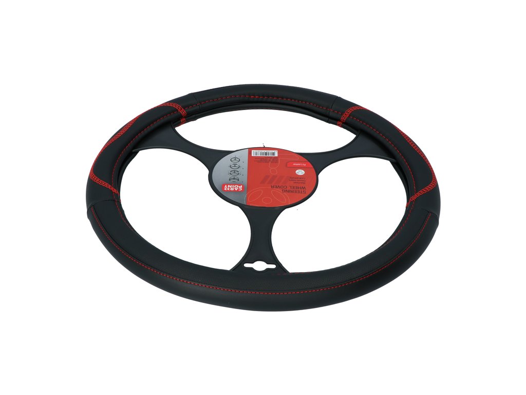 Couvre-volant Carpoint-PU noir/rouge 37-39cm