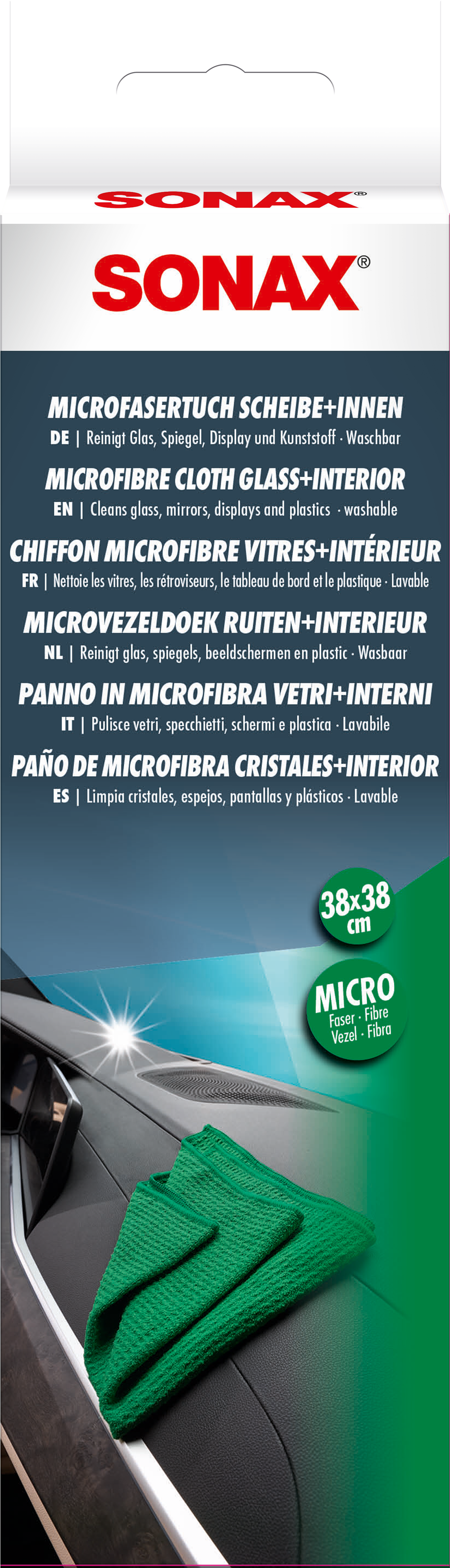 Chiffon en microfibre pour vitres et intérieur
