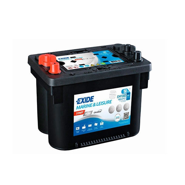 EXIDE MARINE START AGM EM1000 12V 50AH CADJEE BATTERIES exide-marine-start-agm-em1000-12v-50ah-cadjee-batteries