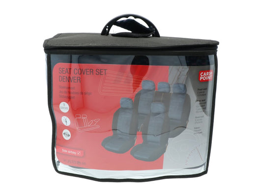 Carpoint Jeu de couvre-sièges Denver 9 pièces noir/bleu