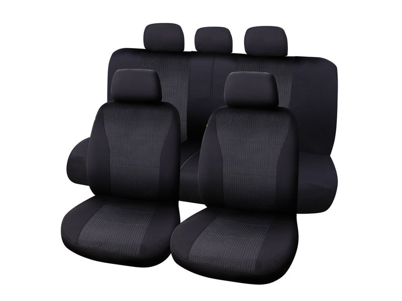 Carpoint Jeu de couvre-sièges Vienna 9 pièces noir/gris