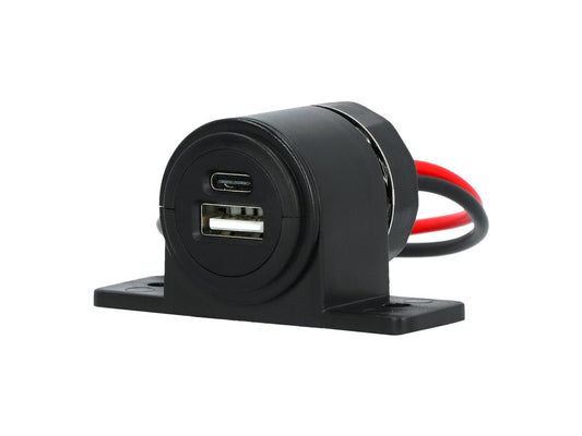 Prise pour montage en saillie Carpoint USB-A + USB-C 12/24V
