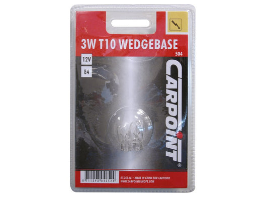Carpoint Lampe W3W Wedge T10 Blister 2 Pièces