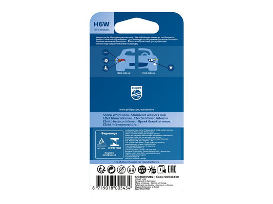 Philips 12036WVUB2 White Vision Ultra H6W 2 pièces