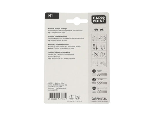 Carpoint Premium Lampe de Voiture H1 12V 55W