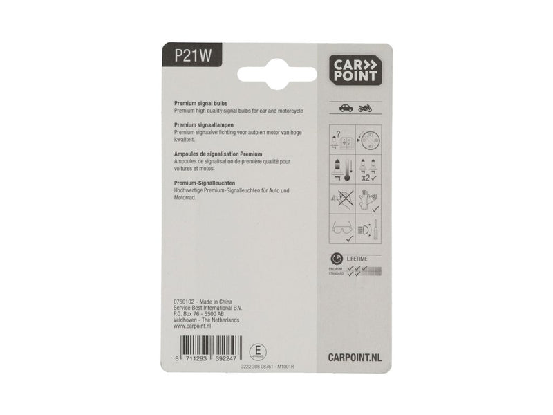 Carpoint Premium Lampes de Voiture 12V P21W 2 Pièces