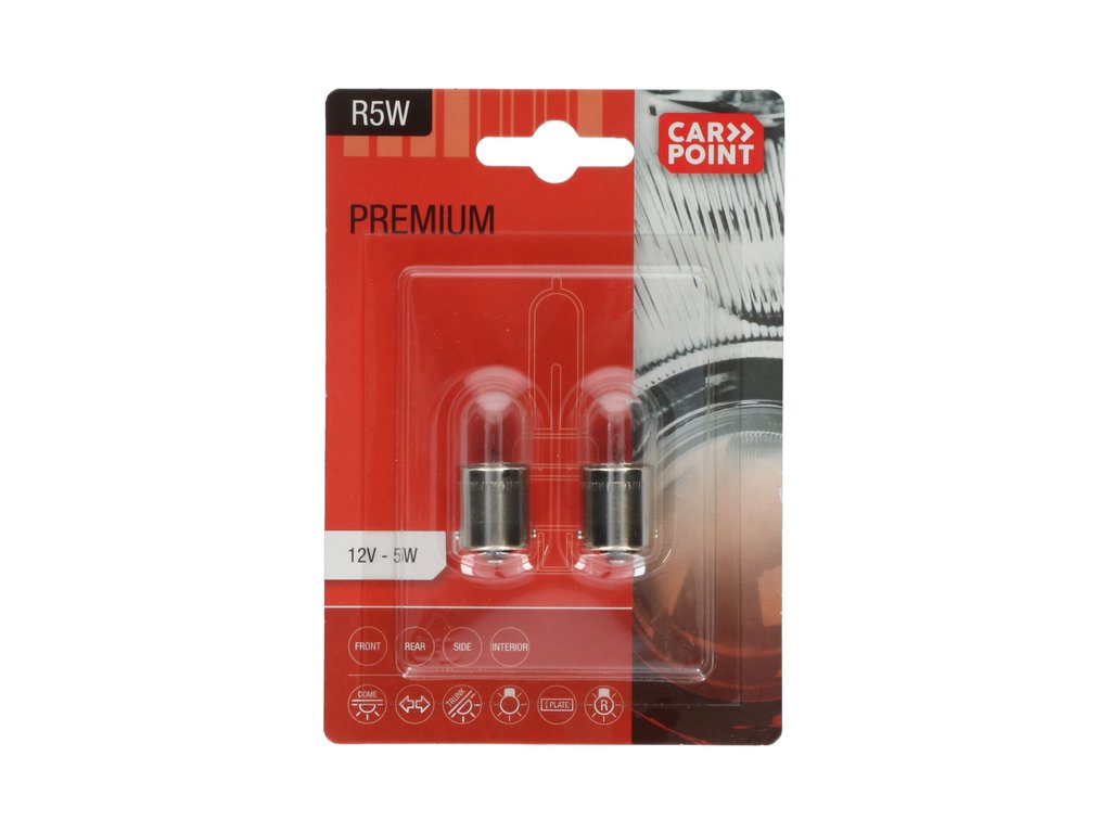 Carpoint Premium Lampes de Voiture 12V R5W 2 Pièces