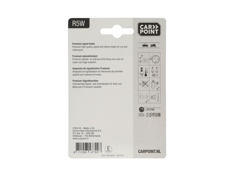 Carpoint Premium Lampes de Voiture 12V R5W 2 Pièces