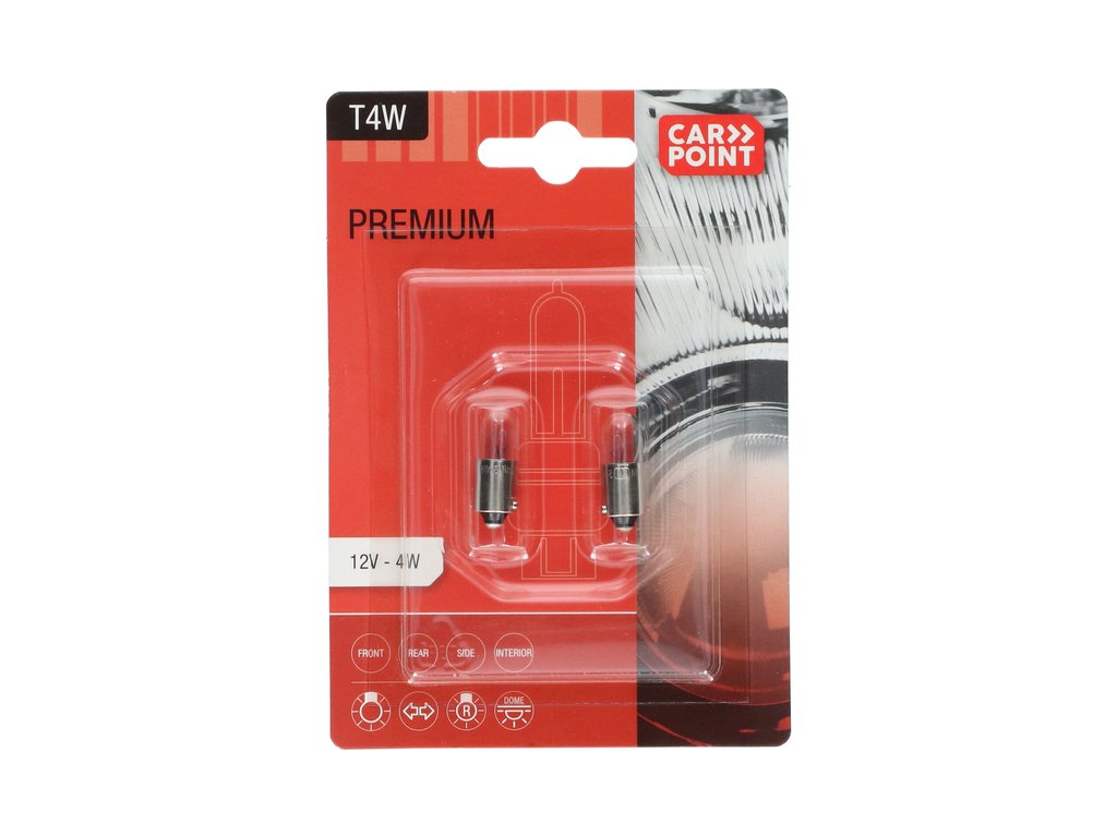 Carpoint Premium Lampes de Voiture 12V T4W 2 Pièces