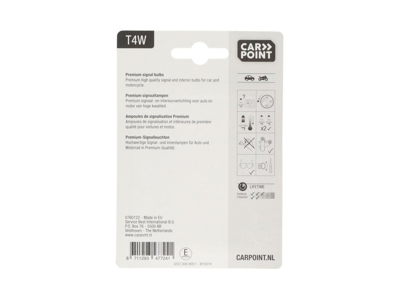 Carpoint Premium Lampes de Voiture 12V T4W 2 Pièces