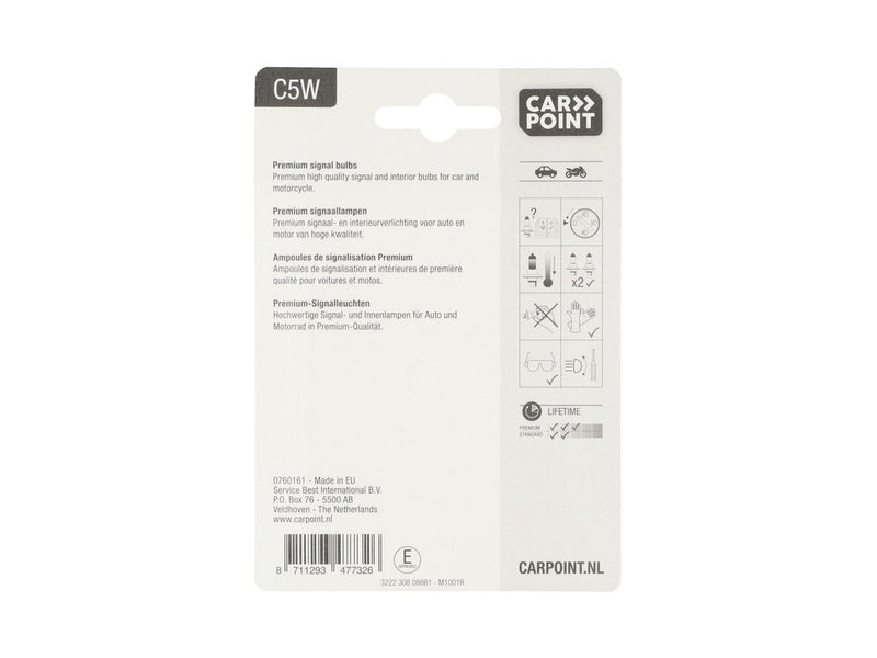 Carpoint Premium Lampes de Voiture 12V C5W 2 Pièces