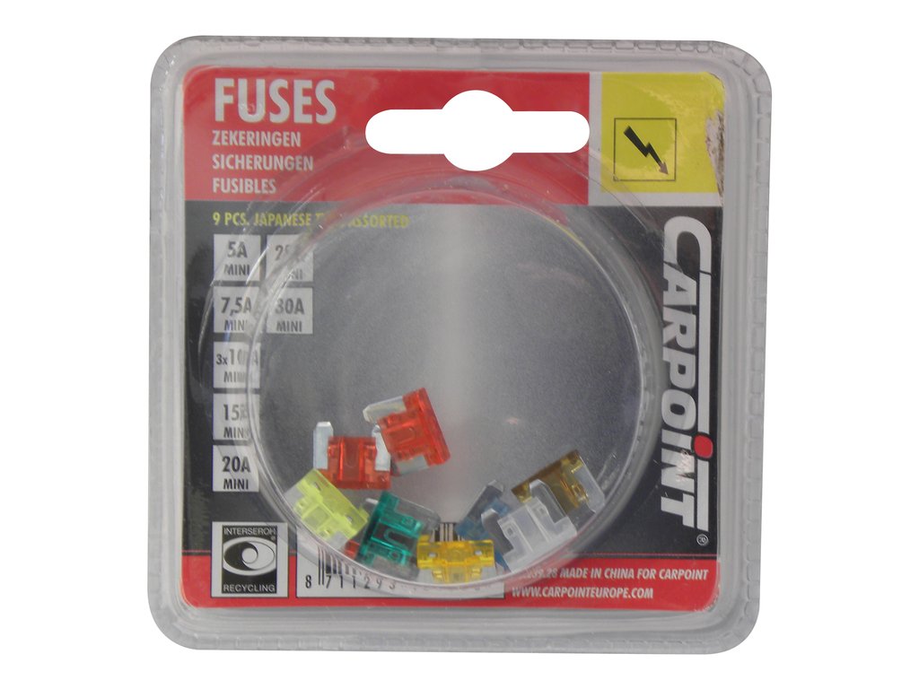 Carpoint Low profile Mini fusibles assortis 3-10A 9 pièces