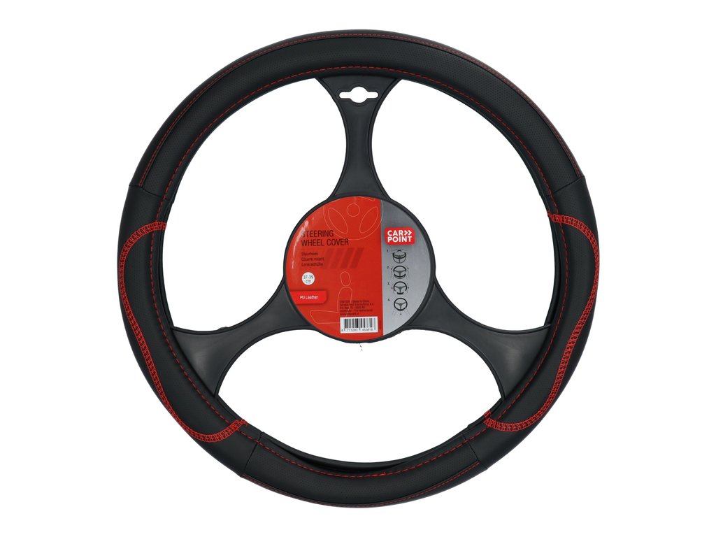 Couvre-volant Carpoint-PU noir/rouge 37-39cm