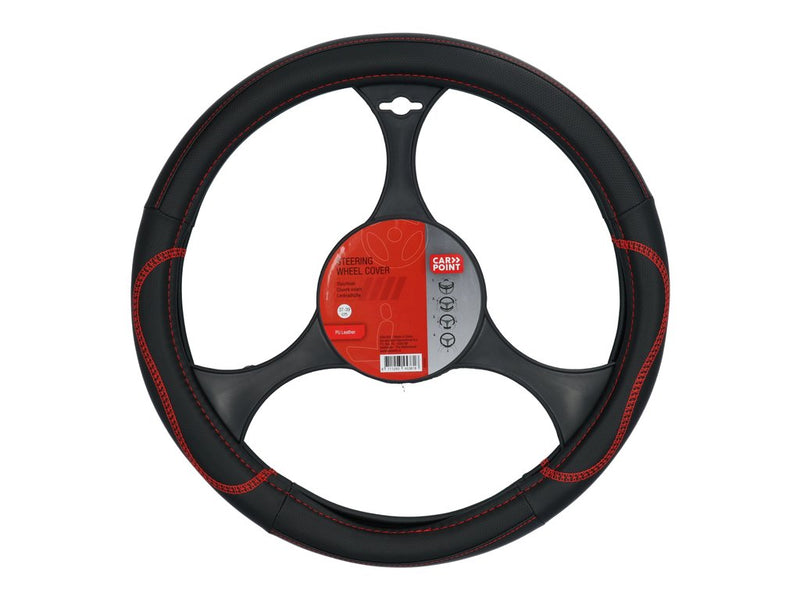 Couvre-volant Carpoint-PU noir/rouge 37-39cm
