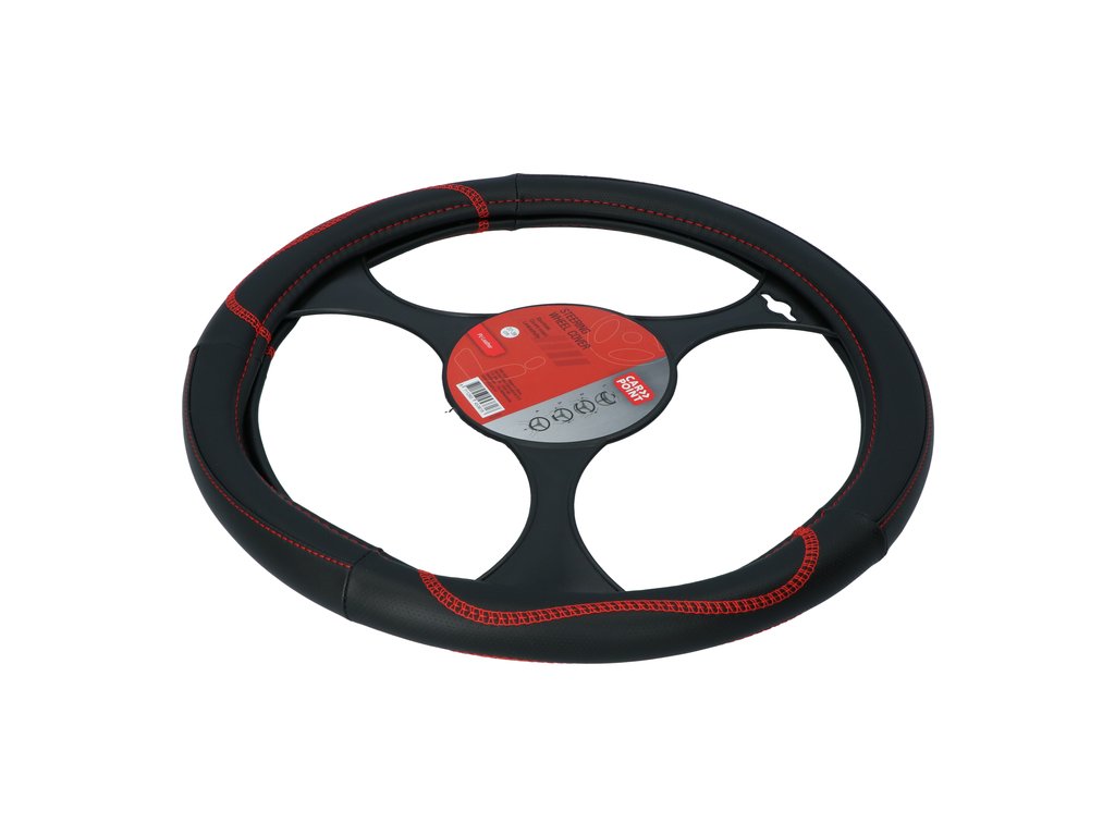 Couvre-volant Carpoint-PU noir/rouge 37-39cm