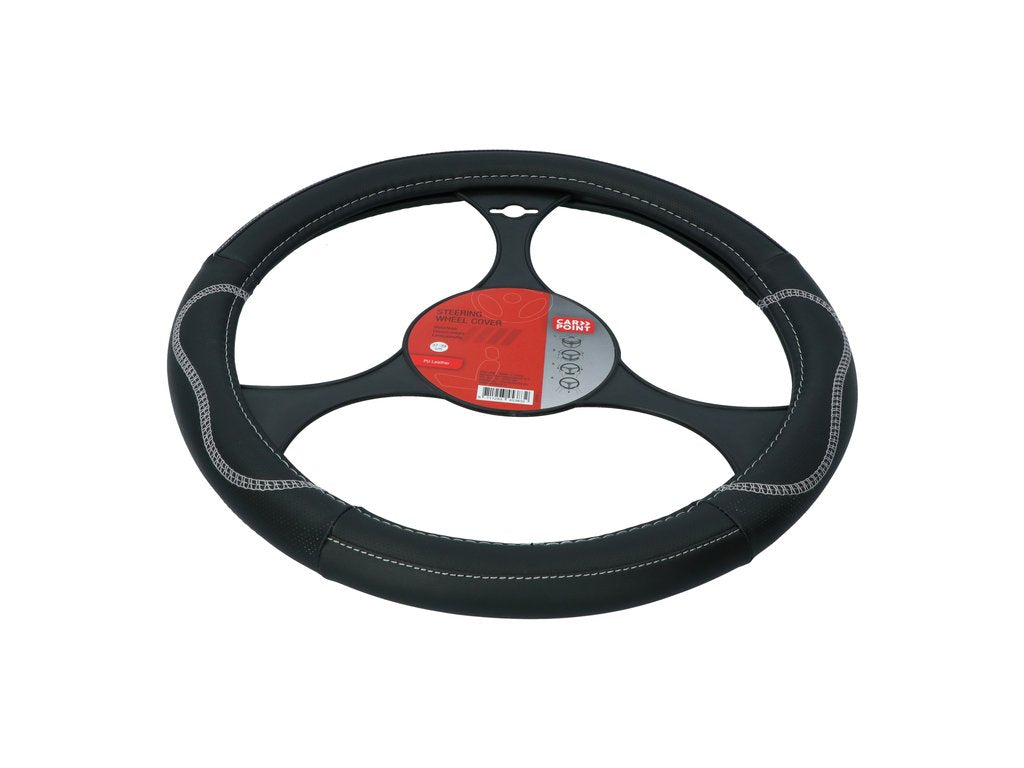 Couvre-volant Carpoint-PU noir/gris 37-39cm