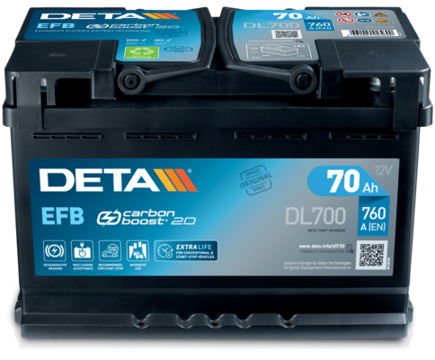 Batterie DETA 70AH 760A (DL700)
