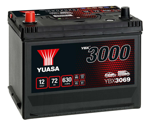 Batterie Japonaise YUASA 72Ah 630A (YBX3069)