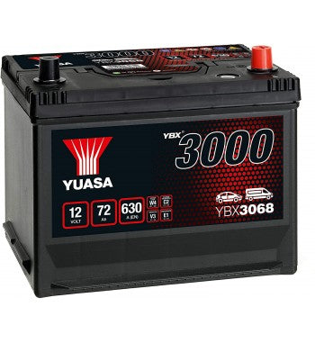 Batterie Japonaise YUASA 72Ah 630A (YBX3068)